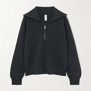Spanx AirEssentials Stretch Jersey Half Zip Sweater in Black— Size Small